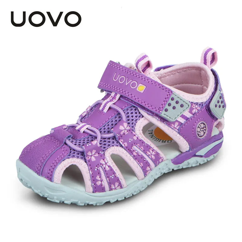 UOVO 2024 New Arrival Children Fashion Kids Shoes For Boys Girls Hook-And-Loop Cut-Outs Summer Beach Sandals Size #26-36