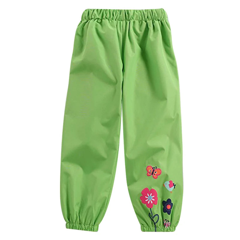 Pantalones de alta calidad para niñas, pantalones impermeables para primavera y otoño, ropa con estampado de flores para niños, pantalones para niñas, ropa para niñas