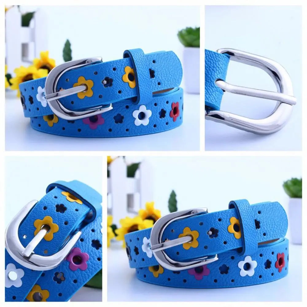 Hollow Butterfly Flowers Children Belt Boys and Girls Brand PU Leather Adjustable Belts Women Waistband