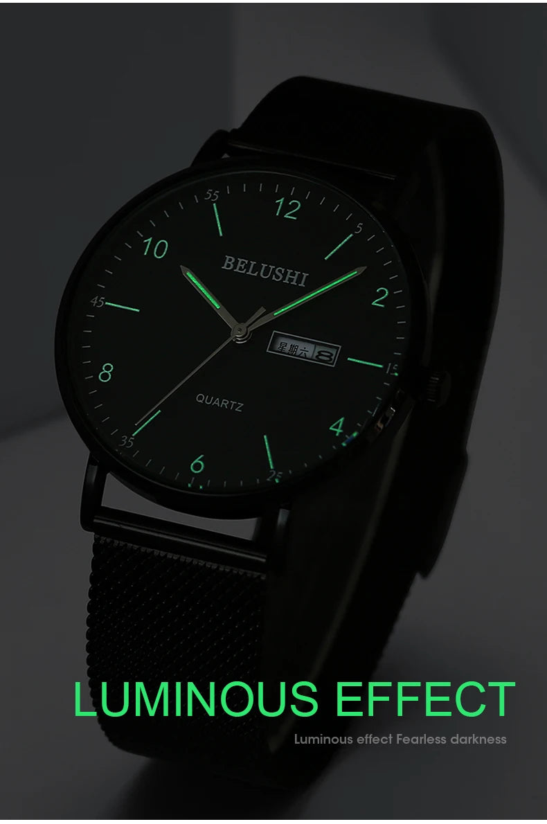 BELUSHI Watches Men Clock Top Brand Luxury Mens Watches Fashion Casual Business Wrist Watch for Man Hour Male Simple Men's Watch