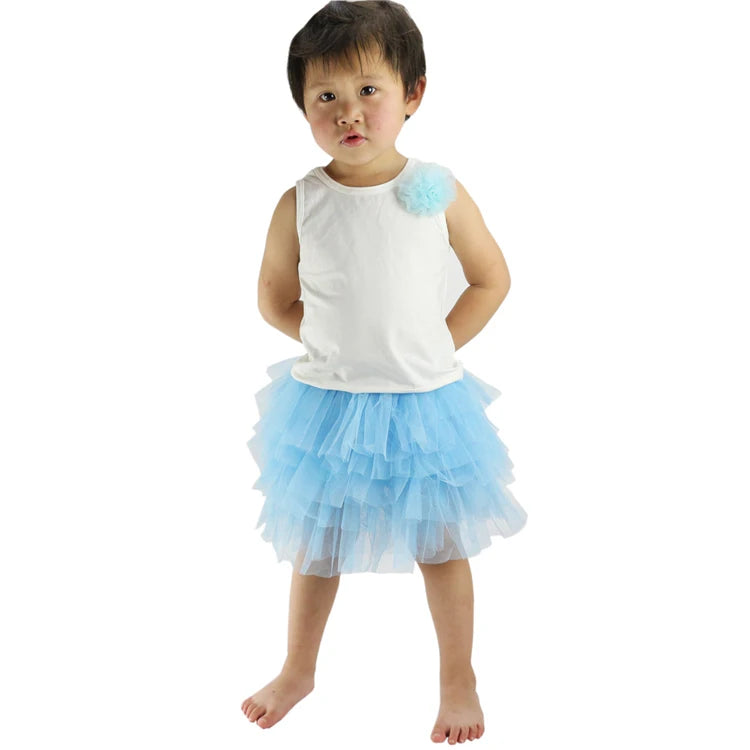 Wennikids Baby Girl Candy Color Half-length Tulle Tutu dance Skirt cute Solid Color  Fashion pettiskrit 3-8 years