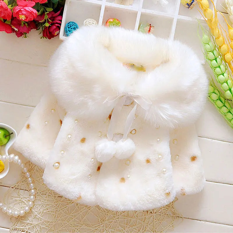 2018 fashion autumn Winter newborn infant baby clothing outerwear girls thick warm coats baby kids clothes Fake fur jackets coat