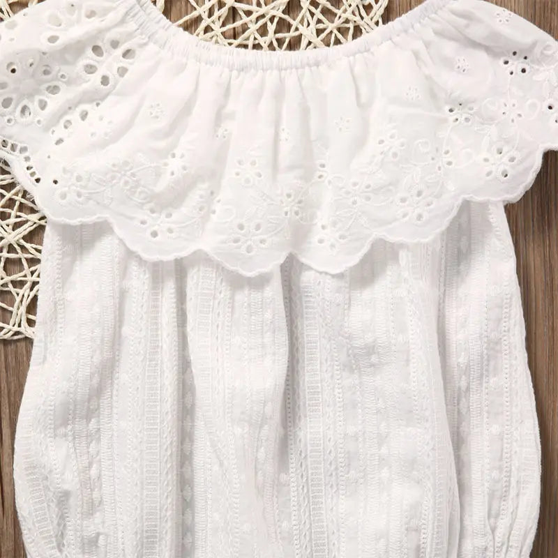 Toddler Infant Newborn Baby Girls Romper Fashion Jumpsuit Lace White Sunsuit Outfits 1Piece Clothes