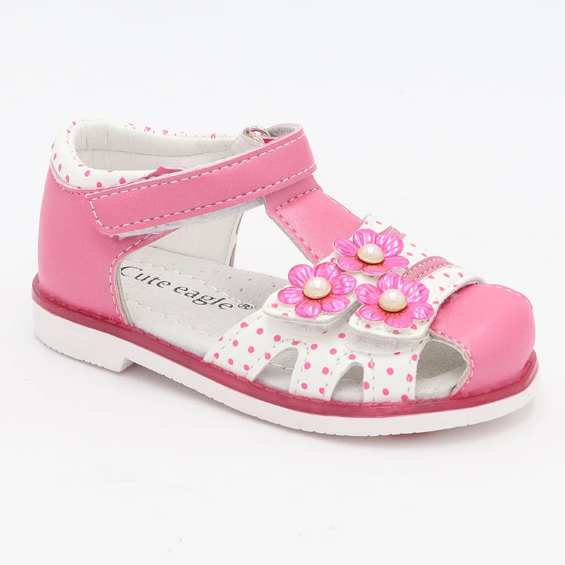 Cute Eagle Summer Girls Sandals  Pu Leather Toddler Kids Shoes Closed Toe Baby Girl Shoes Orthopedic Sandals