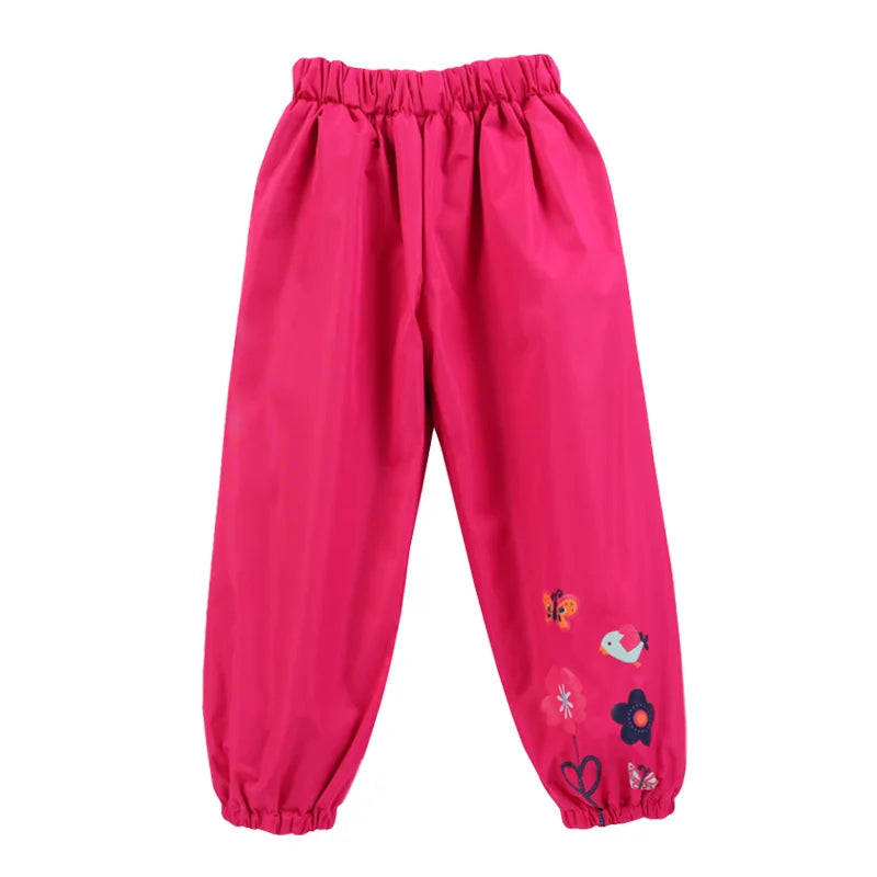 Pantalones de alta calidad para niñas, pantalones impermeables para primavera y otoño, ropa con estampado de flores para niños, pantalones para niñas, ropa para niñas