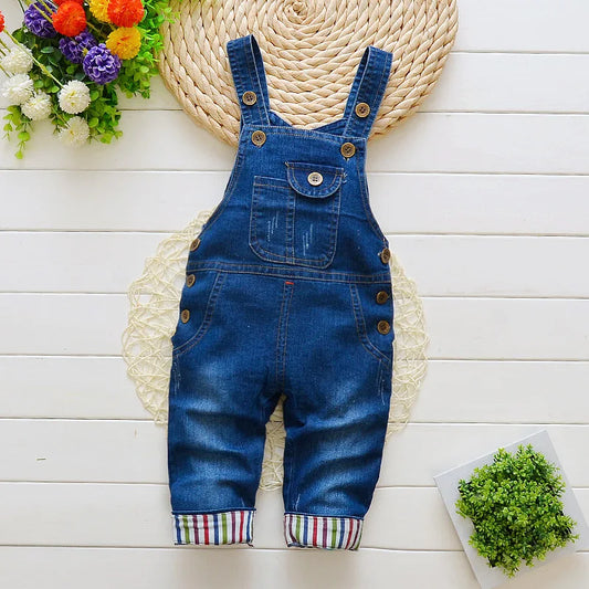 Infant Boys Jeans Trousers Long Pants Solid Toddler Kids Baby Overalls Elastic Waist Clothes Bottoms