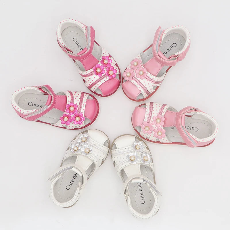 Cute Eagle Summer Girls Sandals  Pu Leather Toddler Kids Shoes Closed Toe Baby Girl Shoes Orthopedic Sandals