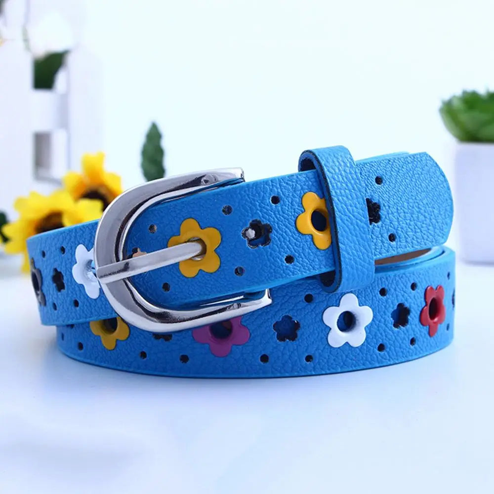 Hollow Butterfly Flowers Children Belt Boys and Girls Brand PU Leather Adjustable Belts Women Waistband