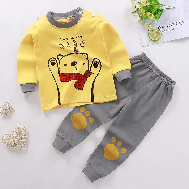 Chinese Baby Girl Clothes Autumn Set Long Sleeve Clothing Pink Cloudy Tshirts + Pants 2piece Set Toddler Infant Girl Outfits