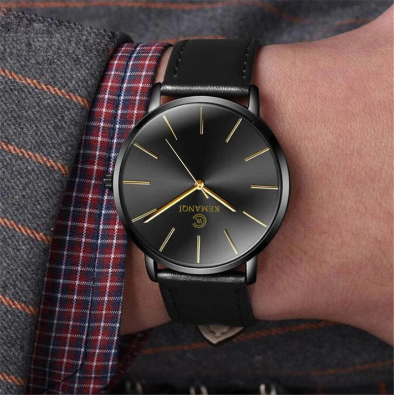 Fashion Men's Quartz Watches Thin Mens Watches Blue Glass Men Watch Men's Watch erkek kol saati reloj hombre Relogio Masculino