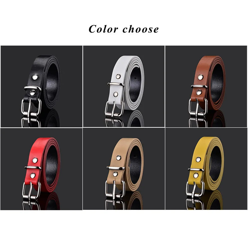 66 Styles 80cm Child PU Belt Gold Metal Round Buckle Short Waistband Boy Girl Kid Student Designer Jeans Transparent Waist Strap