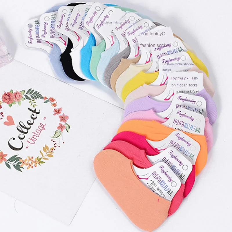 Calcetines mágicos de color caramelo para mujer, calcetines tobilleros cortos ocultos de terciopelo, calcetines transpirables para niños y niñas al por mayor