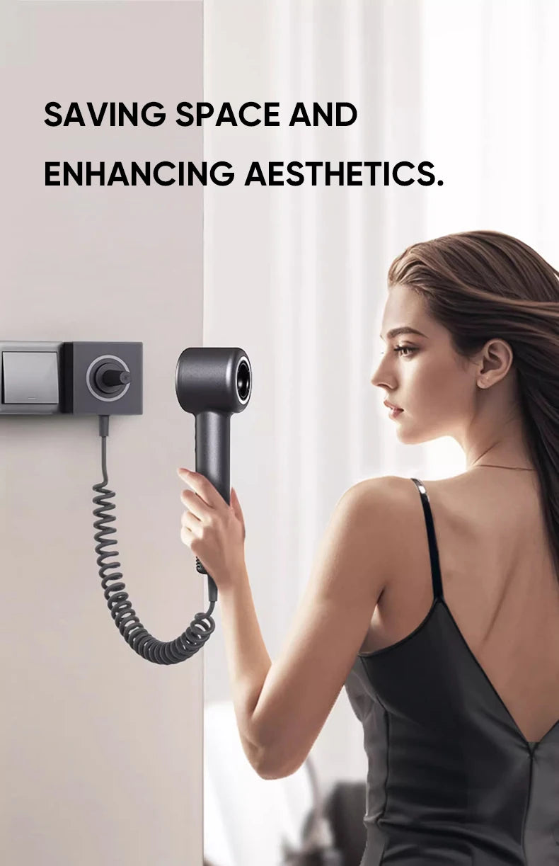 New Model High Speed Hair Dryer Professional Hair Dryer Set Hot Air Brush Ions Wall Mounted Hair Dryer With Spring Wire