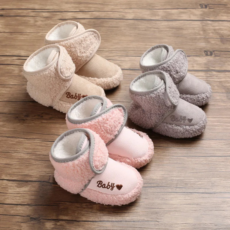 Newborn Winter Infant Shoes Baby Girl Boy Bow Knot Baby Boots Casual Sneakers Non-slip Soft Soled Walking Shoes Age for 0-18M