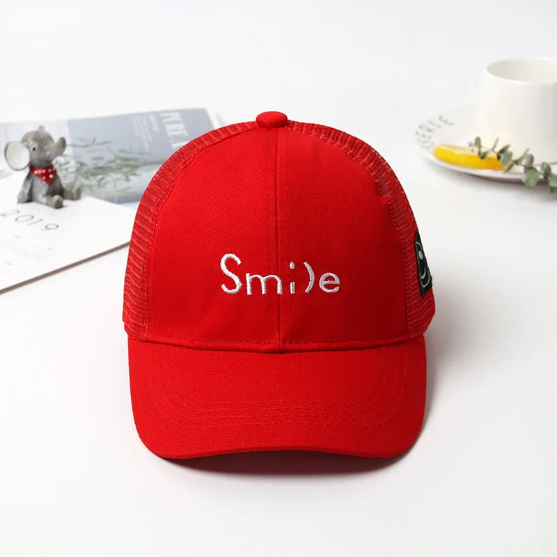 Summer autumn Kid Boy Cartoon Letter Embroidered Baseabll Caps Children Girls Outdoor Leisure Mesh Sport hat Headwear