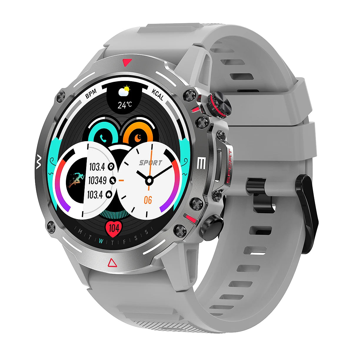 HK87 AMOLED Smart Watch  2024 1.43inch 466*466 Outdoor Sports BT Calling 410mAh Battery Health Heart Rate BP Monitoring  PK AK56
