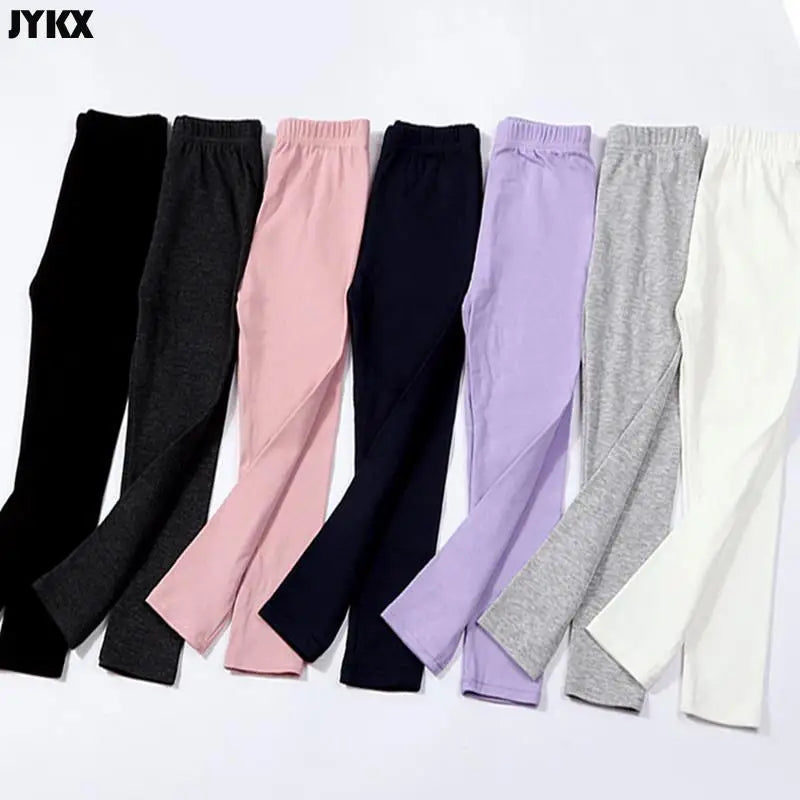 Kids Girl Pants Spring Autumn Candy Color Elastic Pencil Trousers Child Solid Leggings for 2-11Y Children Clothing