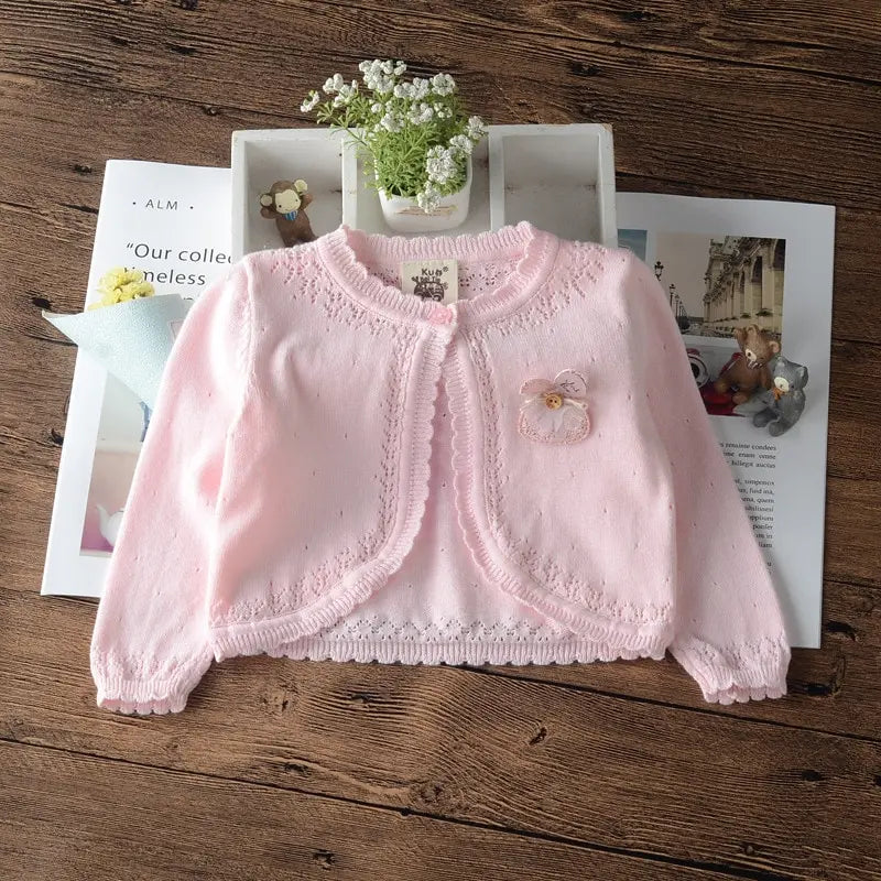 Little Baby Girl Jacket Cute Outdoor Sweater Toddler Sweet Cotton Newborn Cardigan 3 6 12 18 24 36 Month Baby Clothes 205036