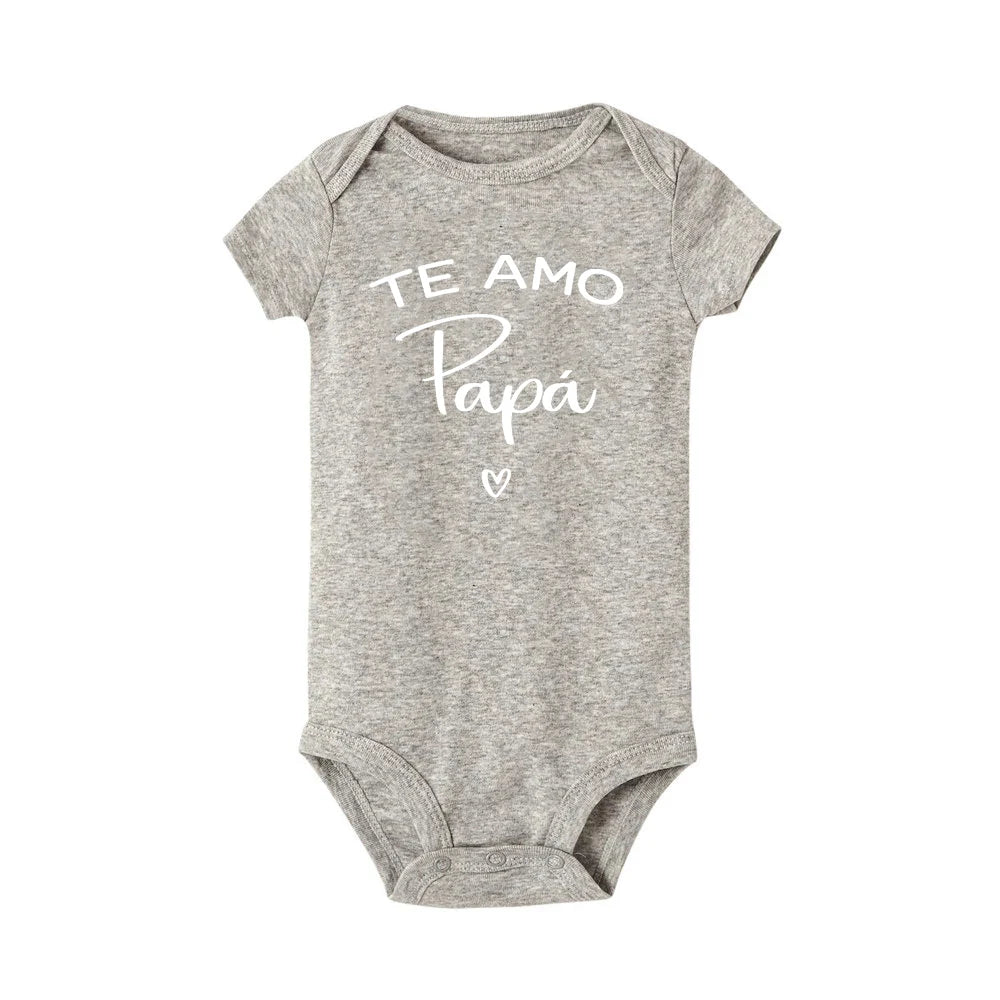 Te amo papá español divertido monos para bebé recién nacido niño niña pantalón corto Casual mono de manga trajes trajes ropa infantil