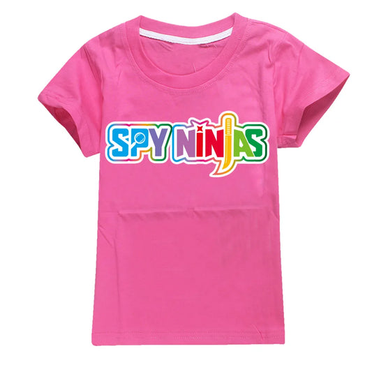 SPY NINJA Children Cotton Boys Summer Casual Tops Girls Short-sleeved T-shirt Graphic T Shirts Youth Clothing Toddlers Tops Tee