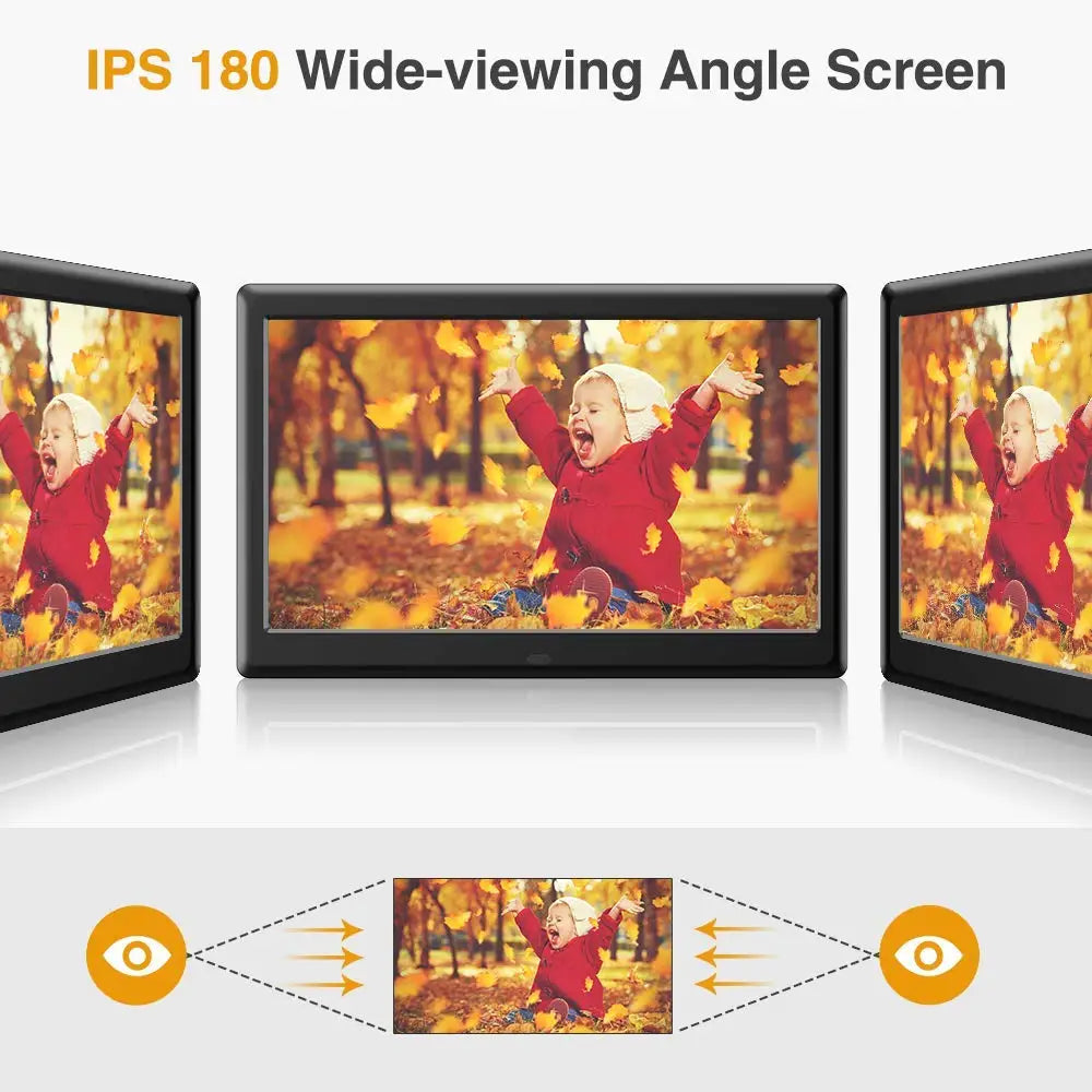 1280x800 IPS HD Display 16 GB Storage Acrylic Frame Digital Picture Frame 10 Inch Calendar Easy Setup Video Photo Upload