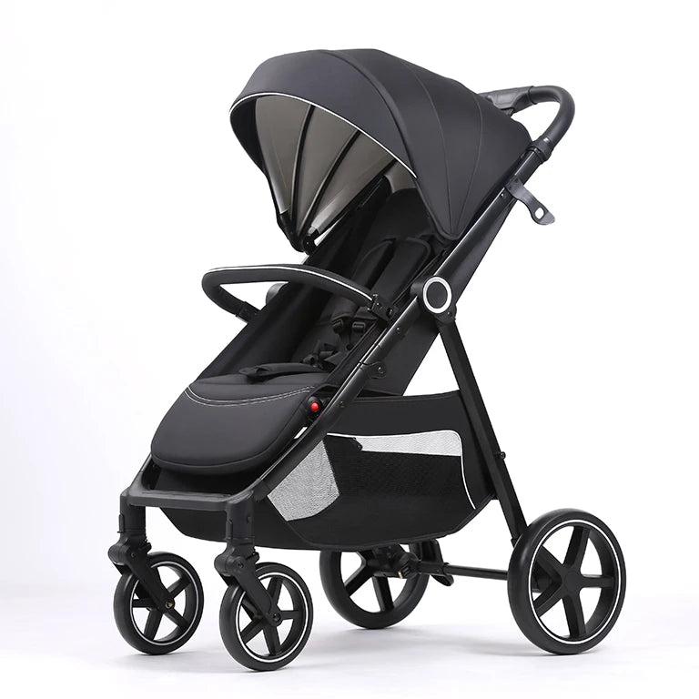 3-in-1 Foldable Travel Baby Push Stroller for 3 Years+ Kids By with One-Foot Brake & Five-Point Seat Belt