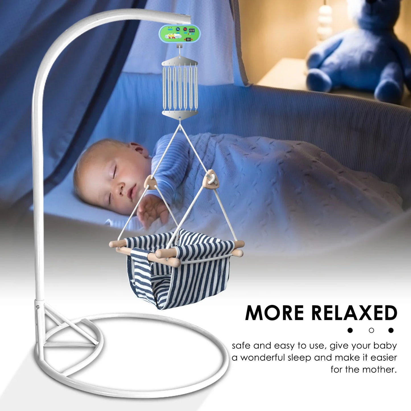 Electric Baby Swing Controller Babyschaukel-Controller,2 Spring,Remote Control, Motor Spring Bracket, Adjustable Timer, No Noise