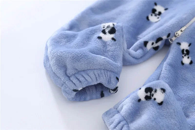Baby Pajamas For Boys Girls Thick Warm Pajama Autumn Children Flannel Onesies Jumpsuits Winter Kids Cartoon Blanket Sleepwear