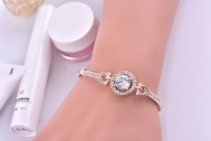 Simple Ladies Watch Set 3pcs Luxury Rhinestone Women Watches Mesh Band Hot Sales Wristwatch Rose Gold Bracelet zegarek damski