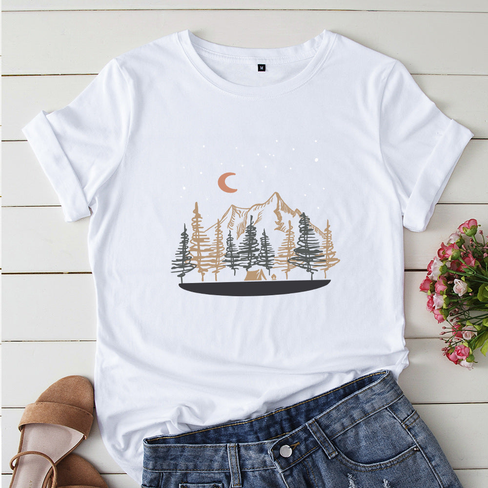 Oversized Women Tops 2024 Summer Woman Clothes Cotton T-shirt Female Short Sleeve Tees Women's Tshirt Graphic T Shirts