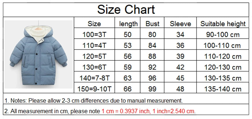 Kids Coats Baby Boys Jackets Fashion Warm Girls Hooded Snowsuit For 3-10Y Teen Children Thick Long Outerwear Kids Winter Clothes