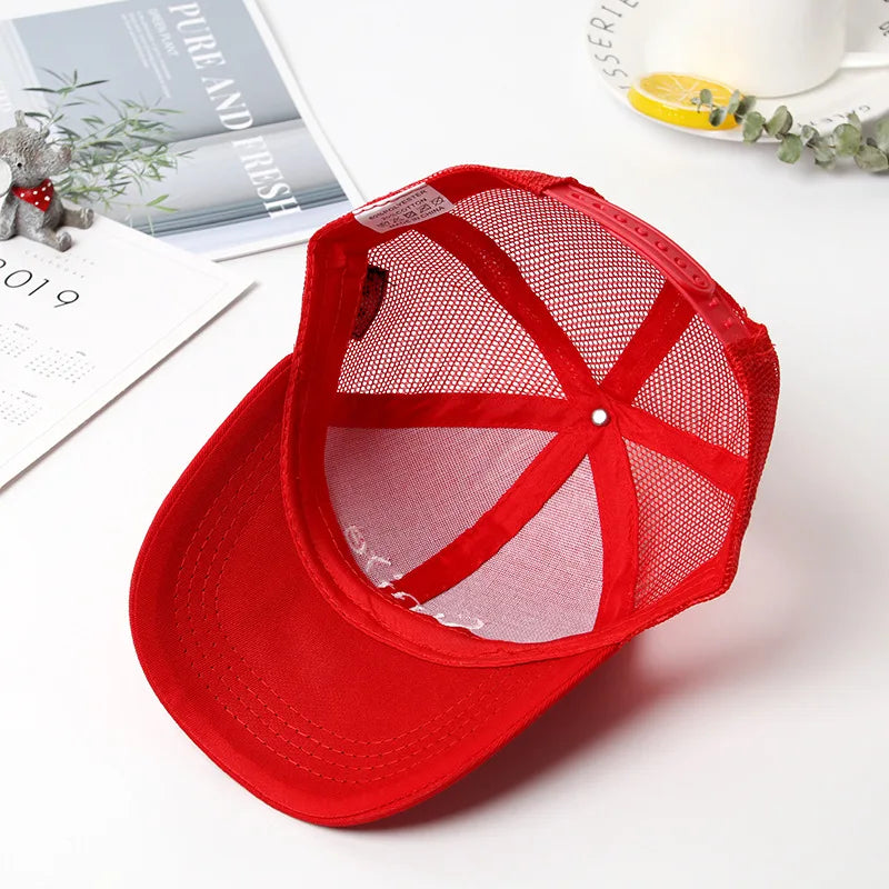 Summer autumn Kid Boy Cartoon Letter Embroidered Baseabll Caps Children Girls Outdoor Leisure Mesh Sport hat Headwear