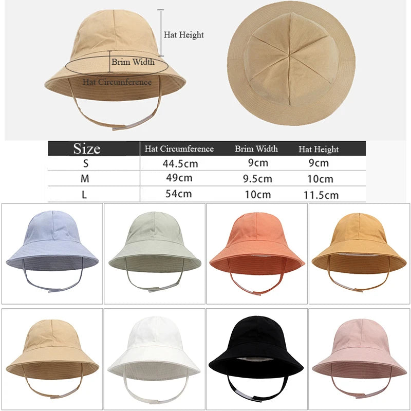 Summer Baby Bucket Hat Kids Cap Beach Accessories Baby Sun Hat for Boys Girls Fisherman Panama Hat Children Cap for 3M-6Y