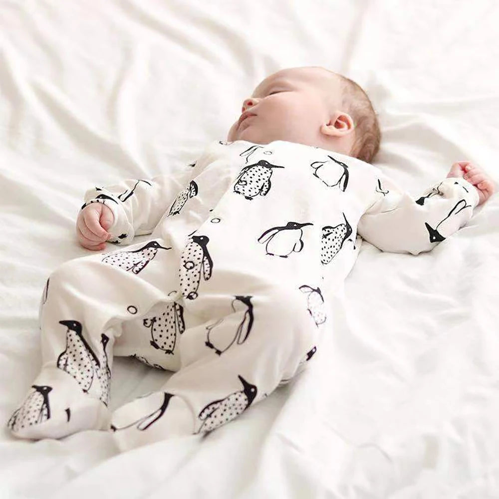 Pijamas recién nacidos para niños y niñas, pijama de algodón con patas de manga larga, ropa de dormir para recién nacidos, ropa para bebés