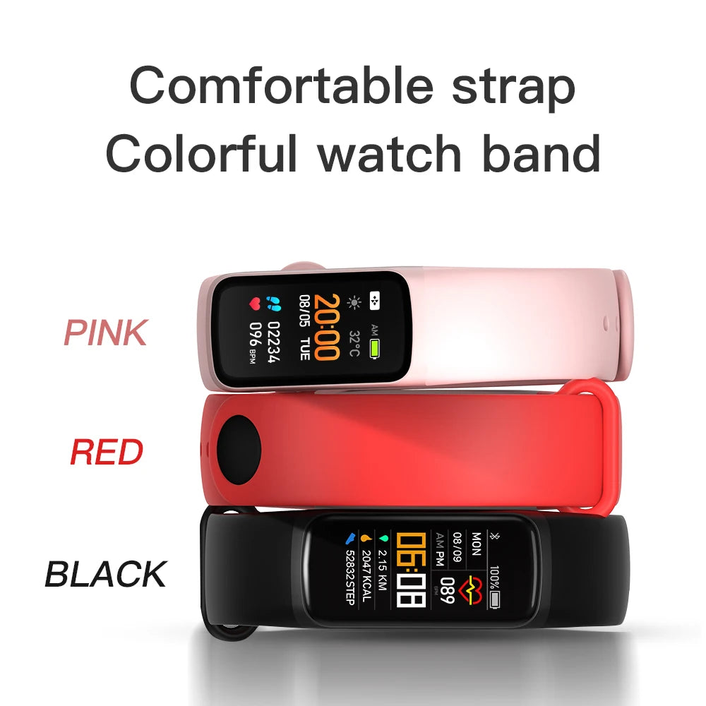 Men Women IP67 Waterproof Smartband Blood Pressure Fitness Bracelet Heart Rate Monitor Fitness Tracker C7 Smart Bracelet Watch