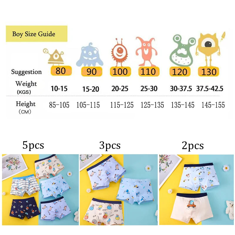 Cotton Kid Boy Underwear Soft Toddler Cartoon Shorts Panties Toddler Briefs for Infant Children Girl Teen Underpant 2 -15 Years