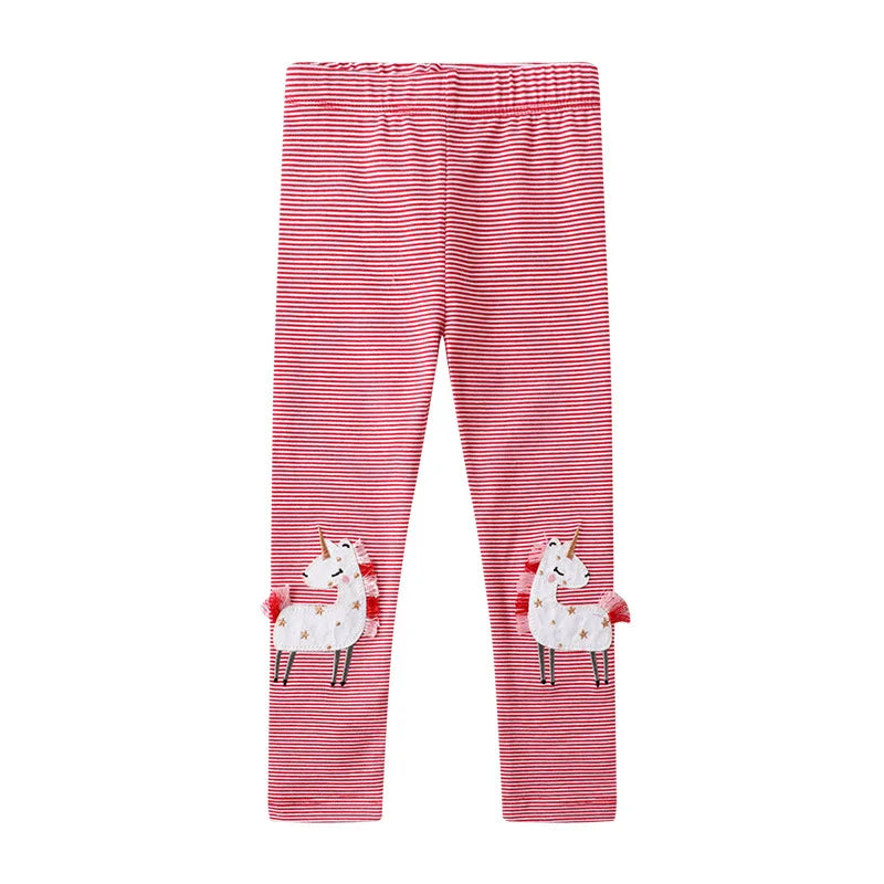 Little maven 2024 Baby Girls Pants Pink Unicorn Leggings Cotton Lovely Comfort Trousers Toddler Kids Girls Clothes 2-7 years