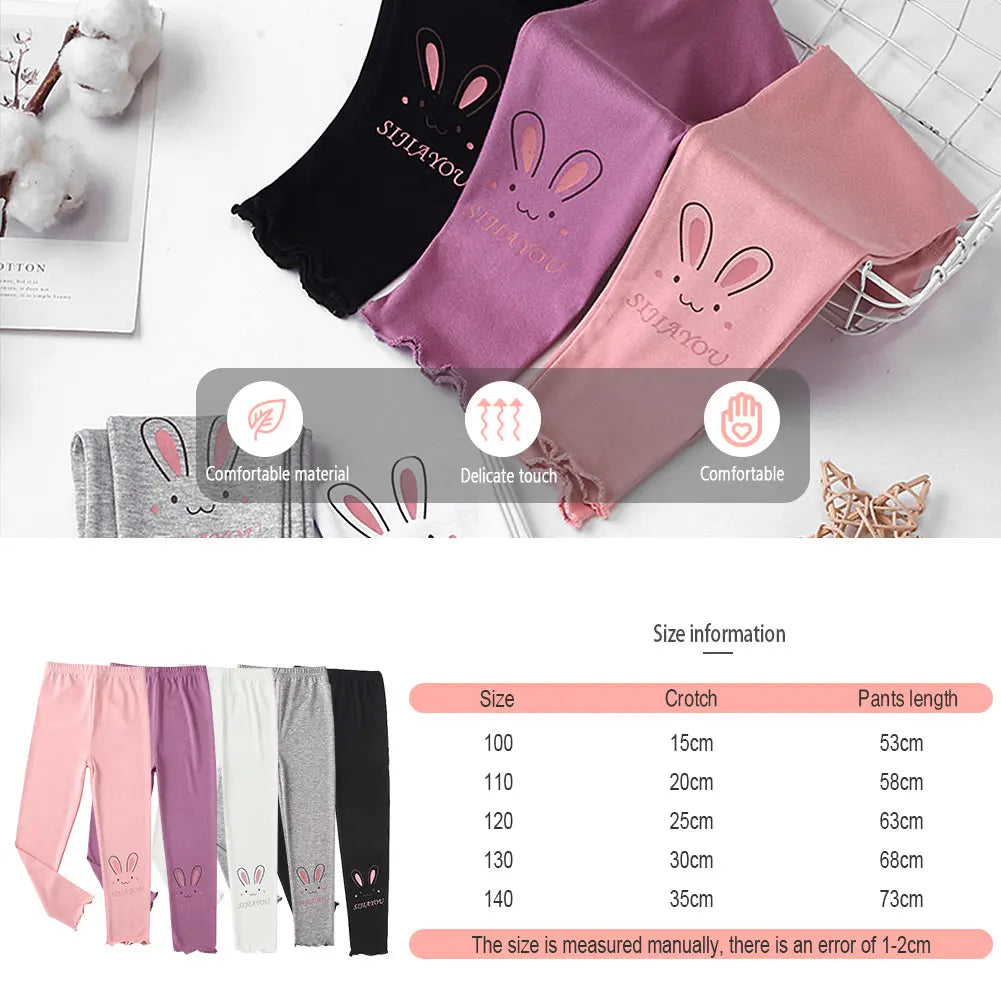 Girls Leggings Skinny Trousers Elastic Slim Pants Cotton Tights for Children Cartoon Outdoor Bottoms Autumn Thicken Cute Tights