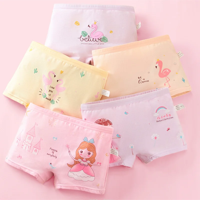 5Pcs/lot Baby Girls Cartoon Underpants Kids Underwear Cotton Panties Toddler Children Underwear 2-10years