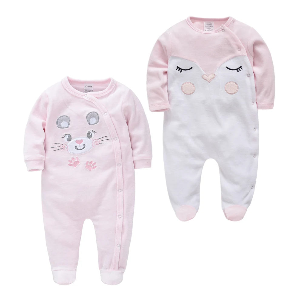 Christmas Velvet Baby Girls Clothing Cute Newborn Onesie Soft Fleece Rompers 0-24m Infant Jumpsuit Baby Cartoon Costumes Pajamas