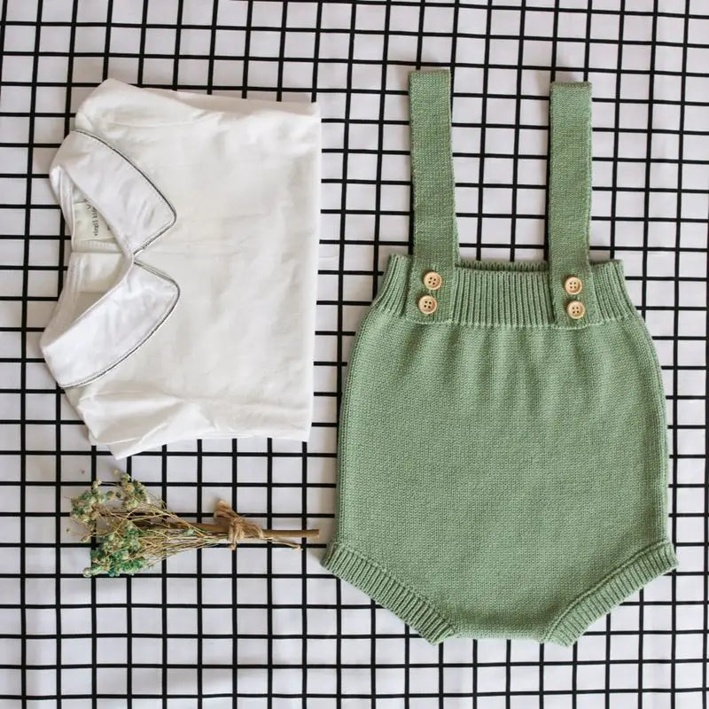 New 2023 Baby Knitting Rompers Cute Overalls Newborn Baby Boys Clothes Infantil Baby Girl Boy Sleeveless Romper Jumpsuit 0-24M