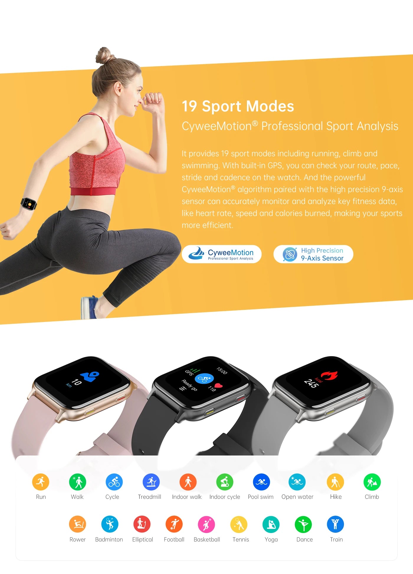 UMIDIGI-Uwatch 5 GPS Smartwatch Bluetooth Waterproof Fitness Heart Rate Blood Oxygen Monitor Android iOS 5ATM