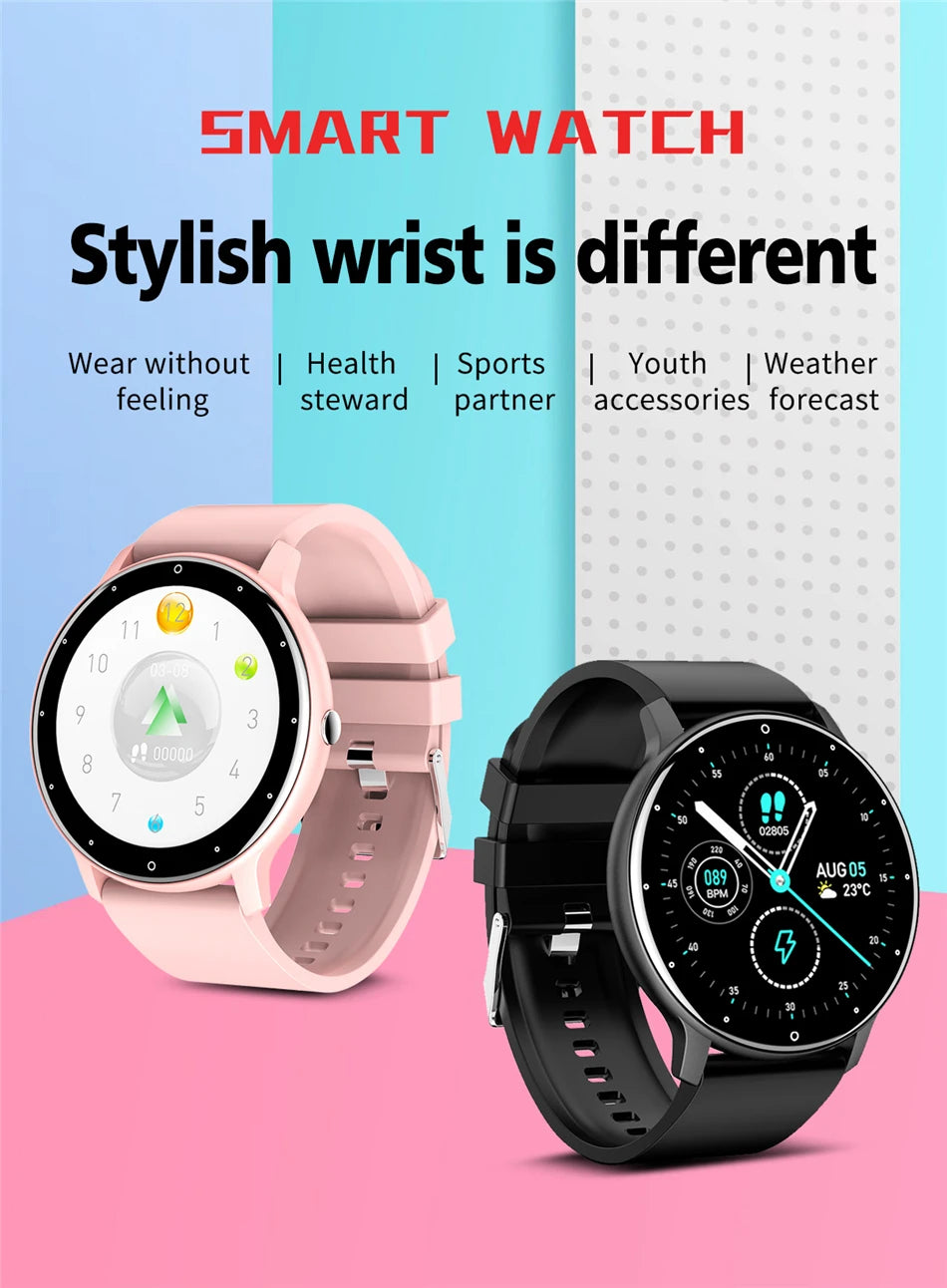 Men Smart Watch Full Touch Screen Digital Fitness Tracker IP68 Waterproof Sports Smartwatch for Women Phones 2023