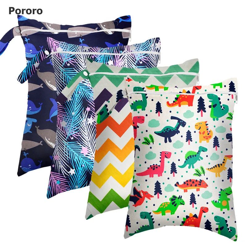 Pororo Mommy Bag Baby Diaper Bag Waterproof Cloth Nappy Storage Bags Wet Bag Size 30*40cm PUL Printed Single Pocket cute pattern