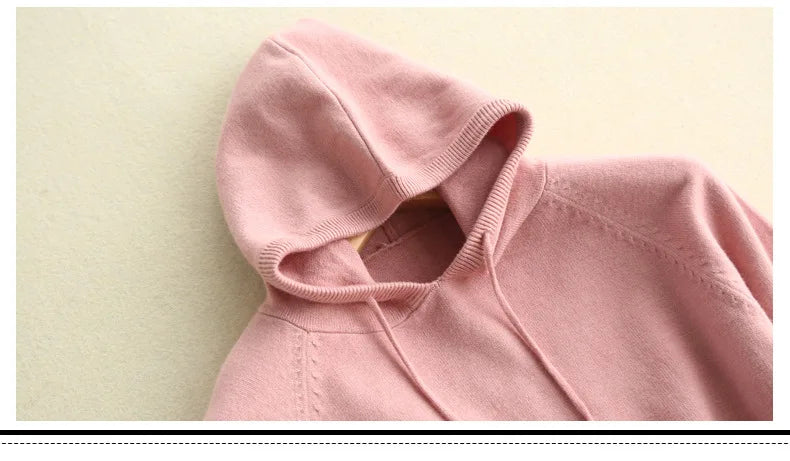 Autumn Winter Women Sweater 2025 New Solid Jumper Long Sleeve Hooded Pullovers Korean Fashion Loose Lady Casual Knitted Sweaters