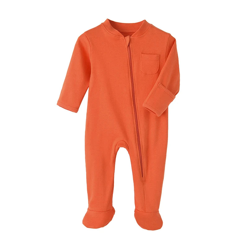 Mameluco para bebé recién nacido, mono con patas para primavera y otoño para niñas y niños, monos de algodón suave para niños pequeños, monos de Color sólido, ropa infantil