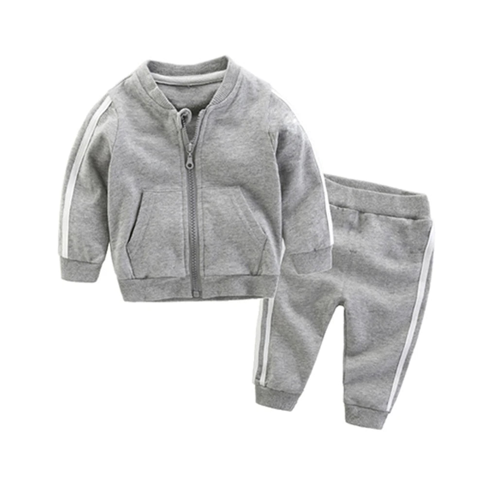 top and top 2021 Autumn Fashion Kids Boys Girls Clothes Cotton Zipper Jacket+Pants 2pcs Toddler Tracksuit Boys Clothing Set