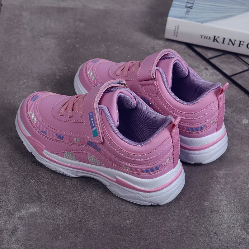 Girls Sport Shoes Waterproof Running Shoes Kids Sneakers Tenis Infantil Pink Breathable Antislip Children Shoes Chaussure Enfant