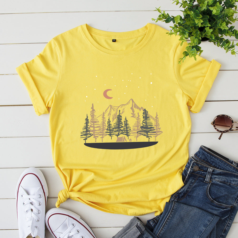 Oversized Women Tops 2024 Summer Woman Clothes Cotton T-shirt Female Short Sleeve Tees Women's Tshirt Graphic T Shirts
