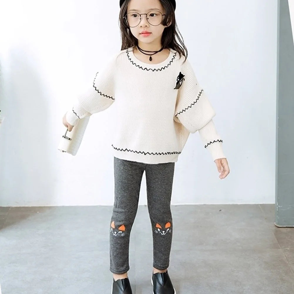 Girls Leggings Skinny Trousers Elastic Slim Pants Cotton Tights for Children Cartoon Outdoor Bottoms Autumn Thicken Cute Tights